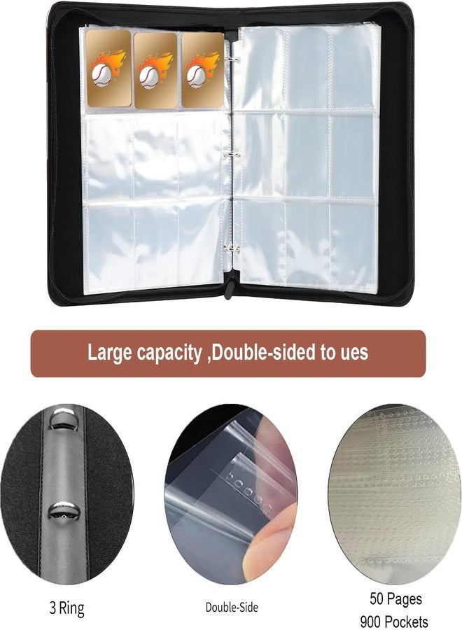 KivolFun Baseball Card Binder with Sleeves 900 Pocket, Philadelphia Baseball Trading Card Holder Baseball Collector Album Sports Trading Card 3 Ring Binder Storage Book Folder Case - Image 4